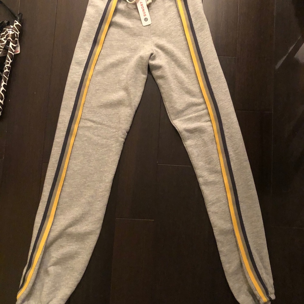SUNDRY grey sidestripe joggers sz 3 / L NWT!!!
